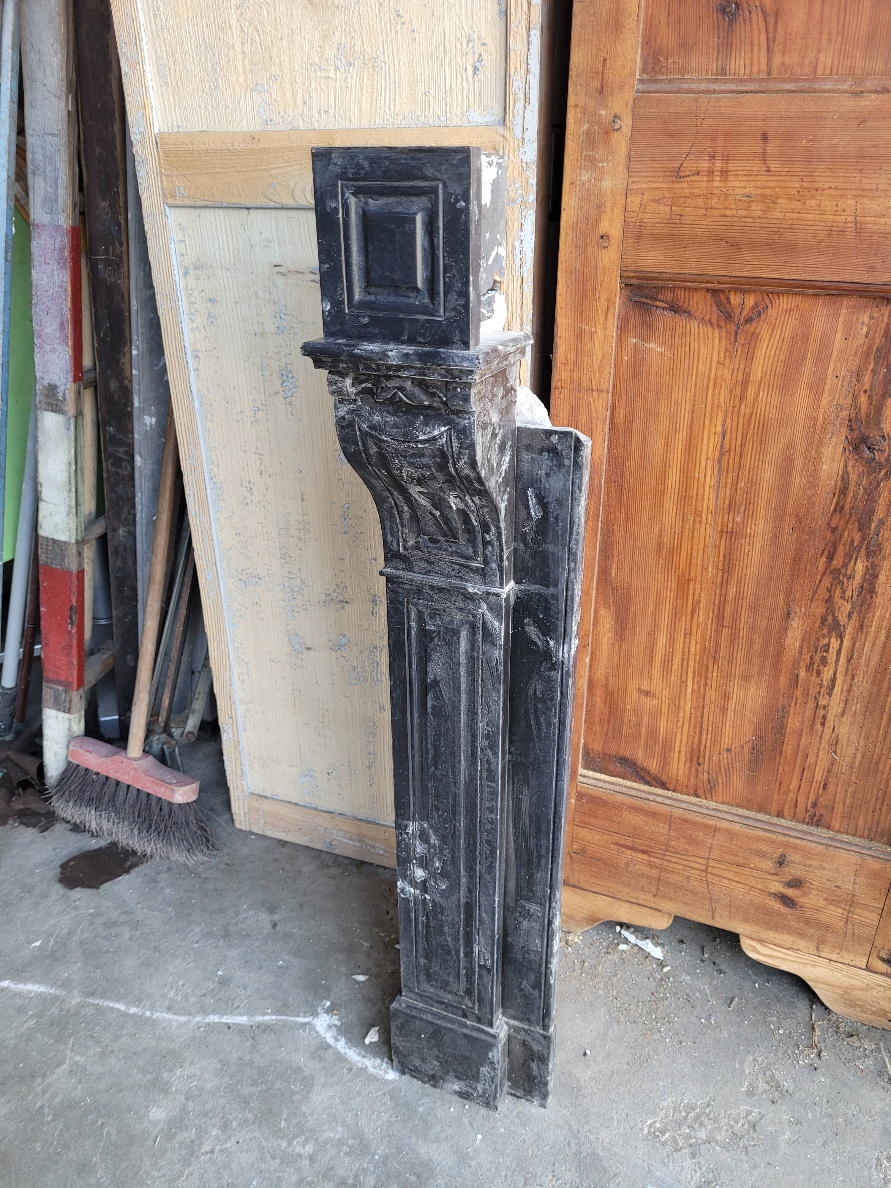 Belgian black marble fireplace without veining