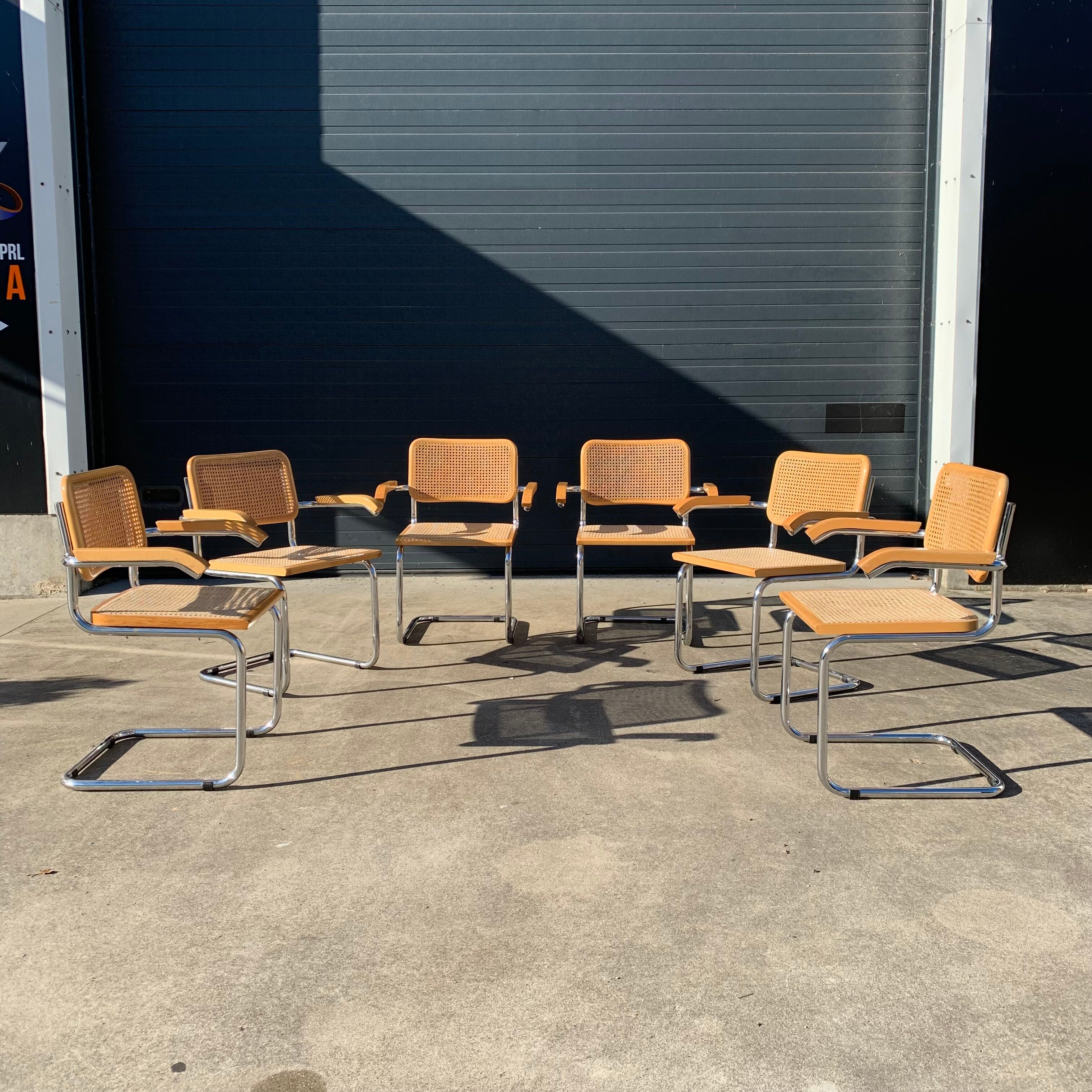 Série de 6 fauteuils B64 de Marcel Breuer