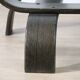 Vintage Fubo coffee table – curved wood & smoked glass – 1970s