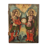 Antique Orthodox icon of Archangels Michael and Gabriel 1857