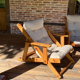 Pair of pine garden armchairs