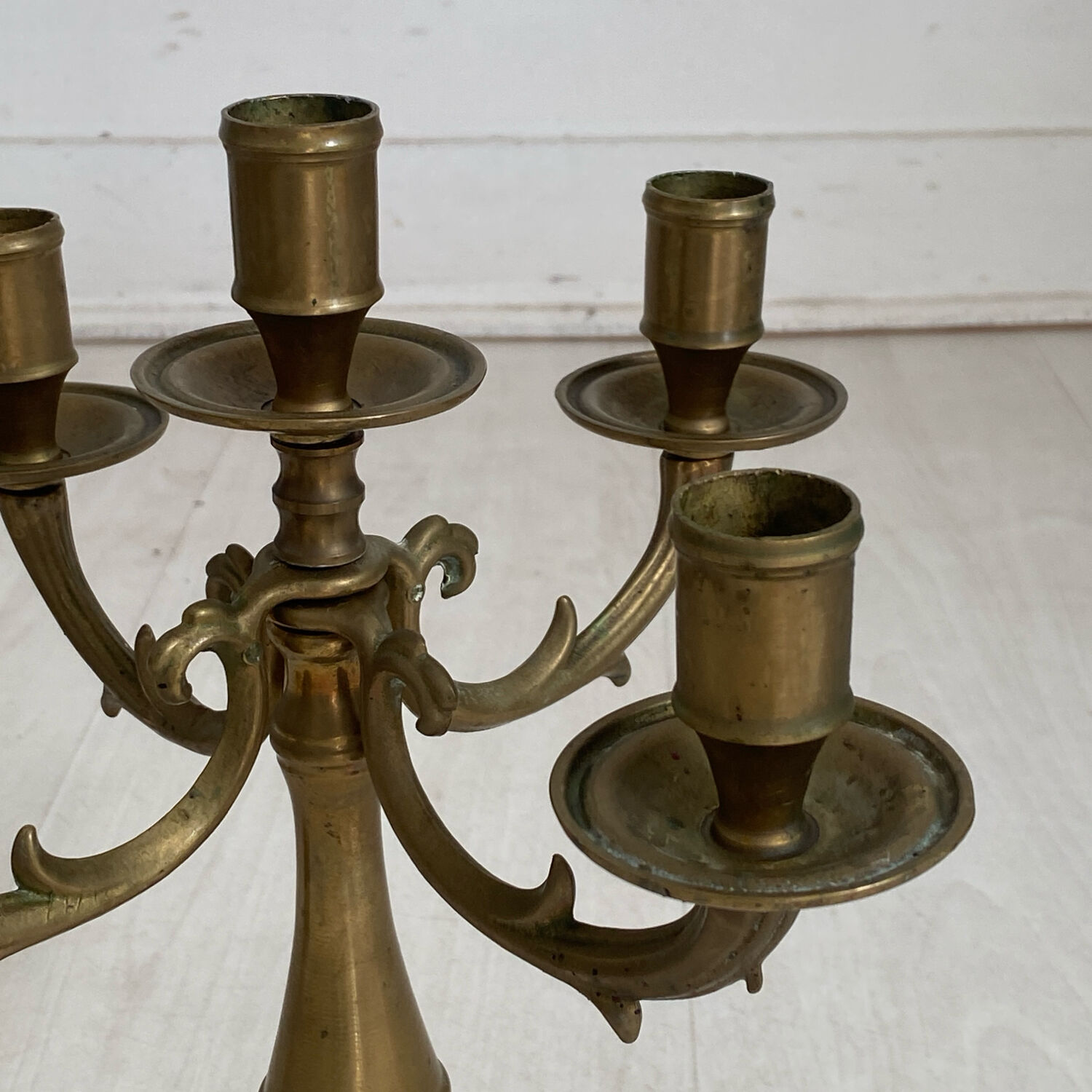Pair of brass candlestick holders.
