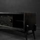 Mid-Century Modern Scandinavian Buffet in Dark Oak with Wooden and Metal Handles, 1960s