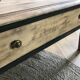 Old coffee table drawer countryside farmhouse wood carved vintage