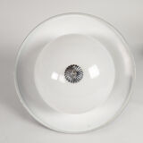 Lampe suspendue Brevettato en verre opale et métal Italie 70s