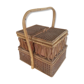 Worker in drawers, caning and bamboo