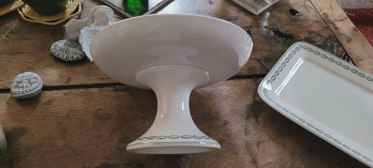 Sarreguemines iron earth compote dish