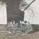 Classic square clear glass ashtray.