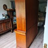 Vintage cherry bookcase with drawers and shelves