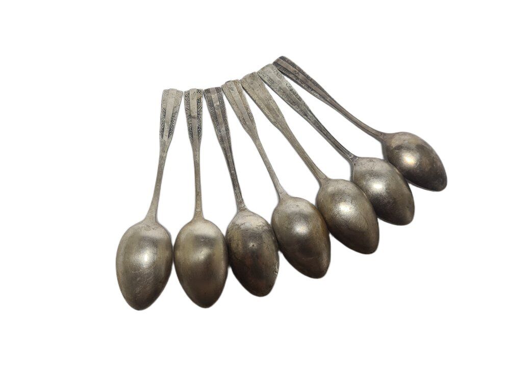 Art Deco brass spoons, 1950s, set of 6