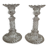 Pair of crystal candlesticks