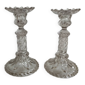 Pair of crystal candlesticks