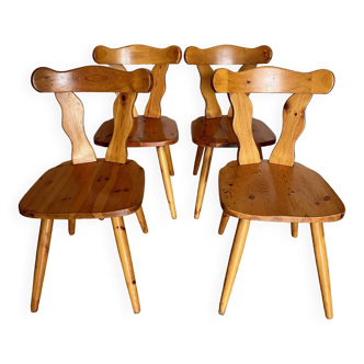 Set of 4 pine chairs