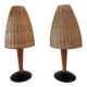 Pair of rattan lamps