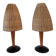 Pair of rattan lamps