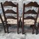 Lot de 6 chaises brutalistes paillées