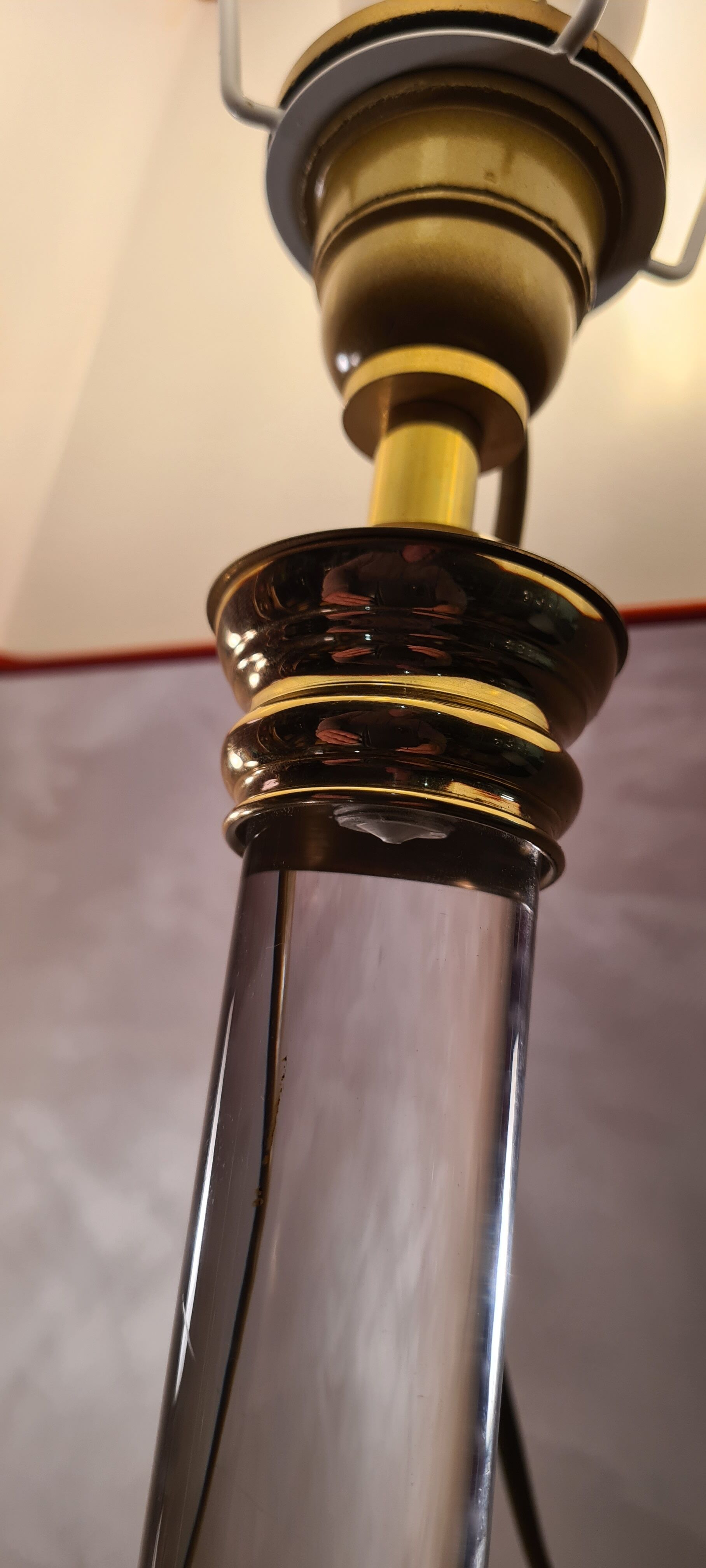 acrilic foot lamp 1950 has 70 trace on foot chrome gold pricked very well in its juice d epoque