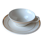 Tasse à café et sa soucoupe en faïence de Gien