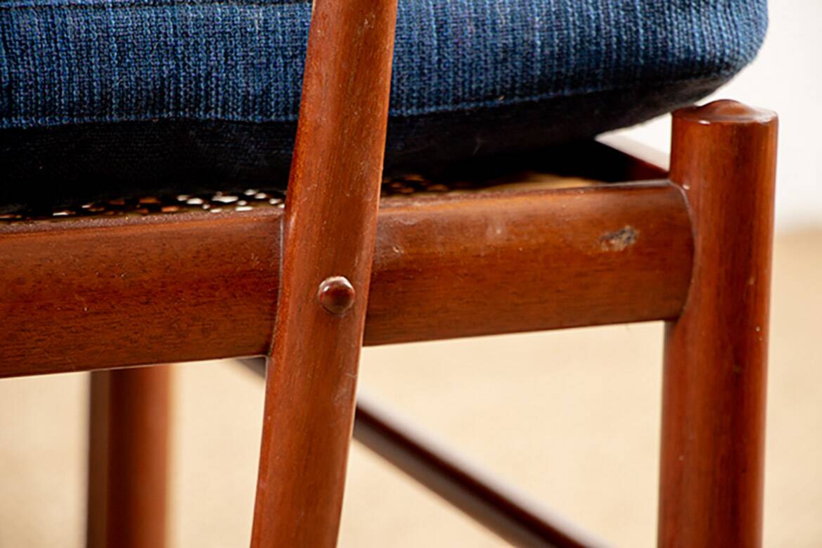 Danish 2-seater sofa in mahogany and cane by Ole Wanscher, 1960.