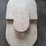 Table basse placage de travertin Magnussen Ponte