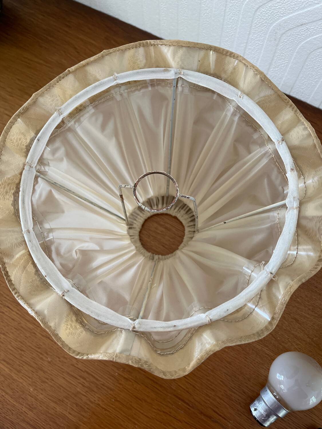 Lampe de chevet Vintage pied porcelaine vert et doré