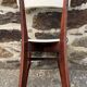 Pair of vintage chairs with upholstered backrest and seat, 1950s style.