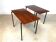 Minimalist walnut & steel stacking side tables, 1960s, Set of 2