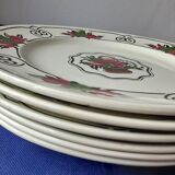 6 flat plates Boch Frères La Louvière. Melba
