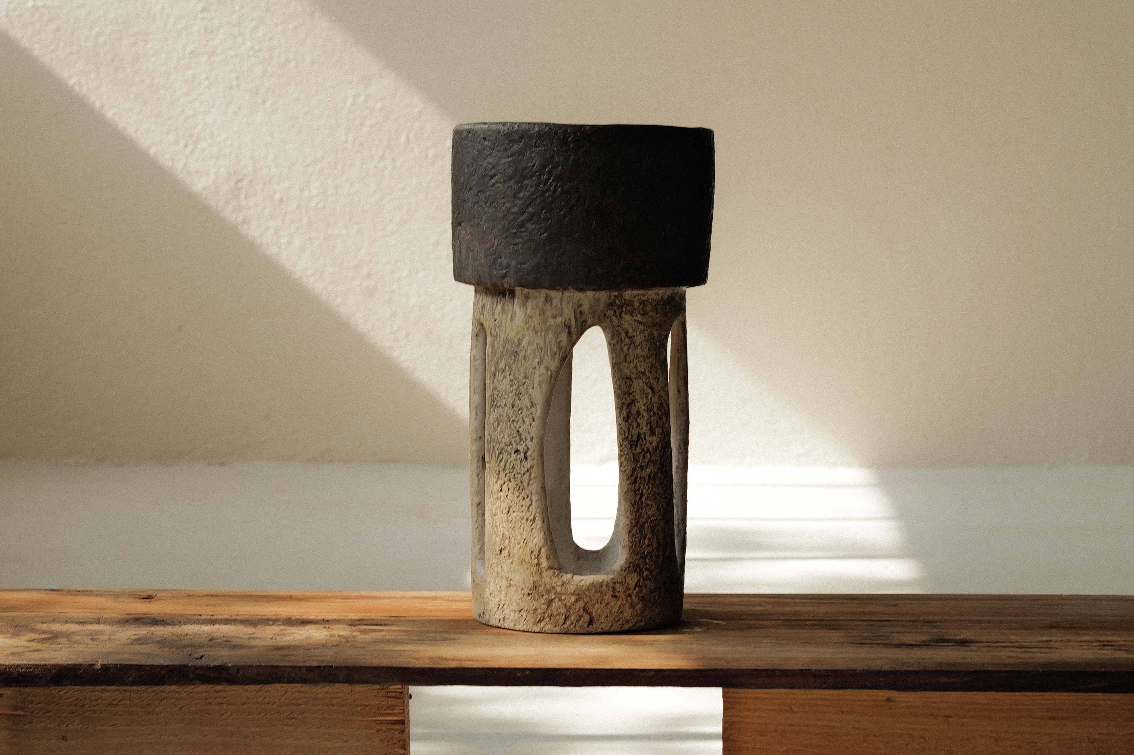 Large sculptural glazed ceramic planter, circa 1970