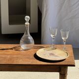 Petrified wood catchall or dish, beige with a brown spot in the centre, D24-27 -377.