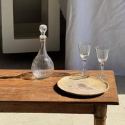 Petrified wood catchall or dish, beige with a brown spot in the centre, D24-27 -377.