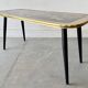 Vintage Coffee Table Floral Glass Top Tapered Legs