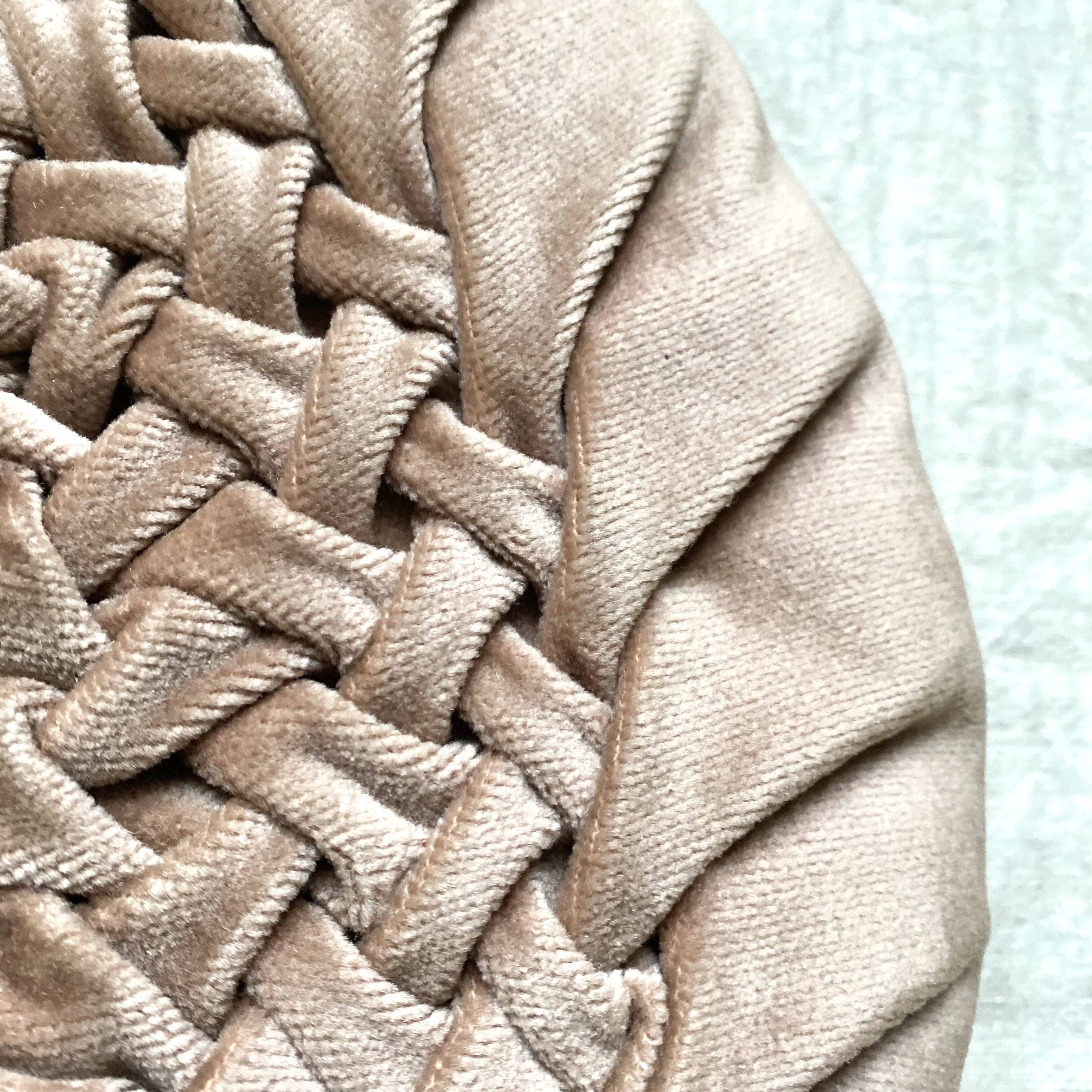Vintage pleated velvet cushion