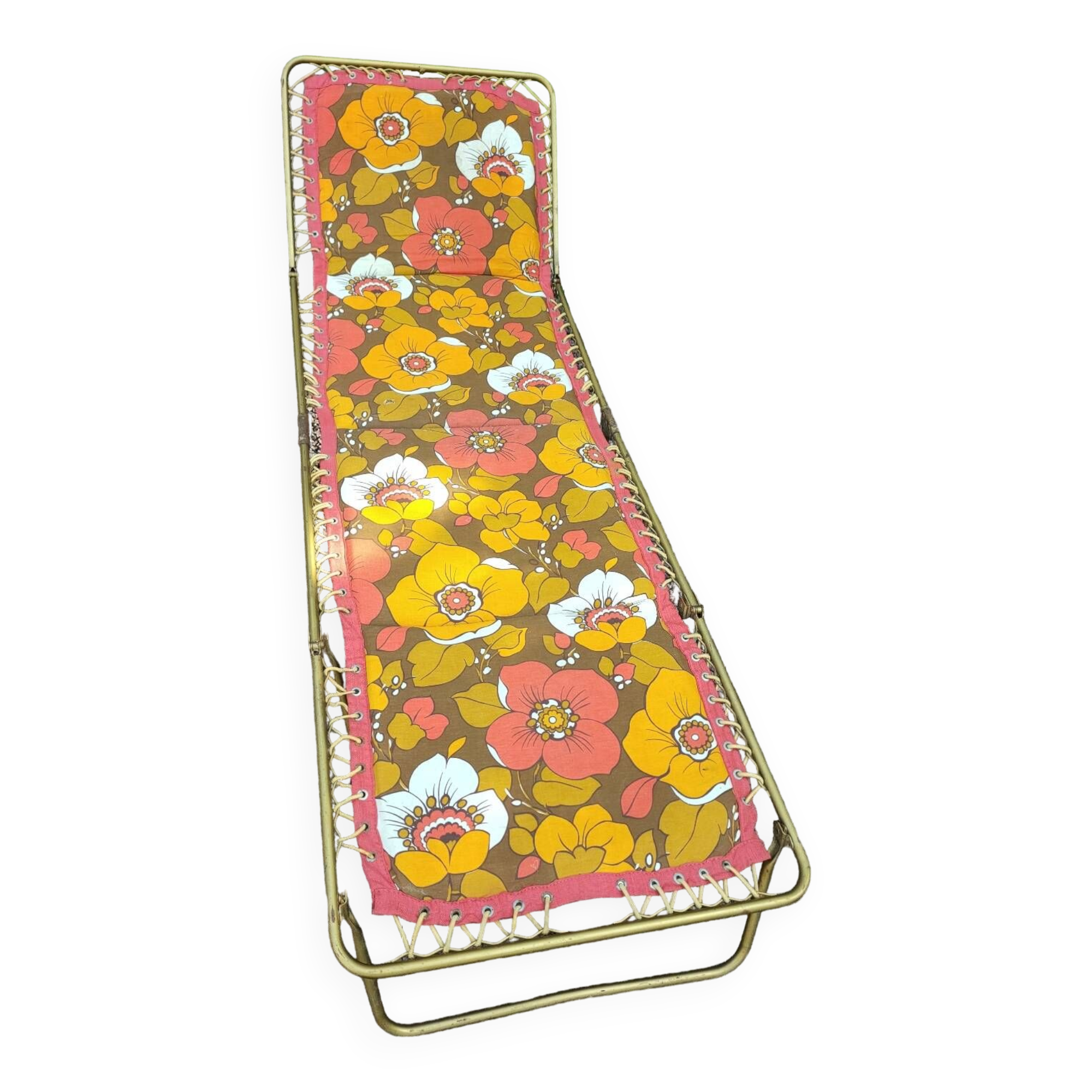 Deckchair, vintage Lafuma camp bed