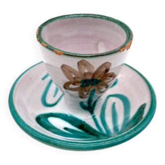 Coquetier au décor floral – Robert Picault, 1960