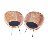 Rattan chairs vintage, 60s