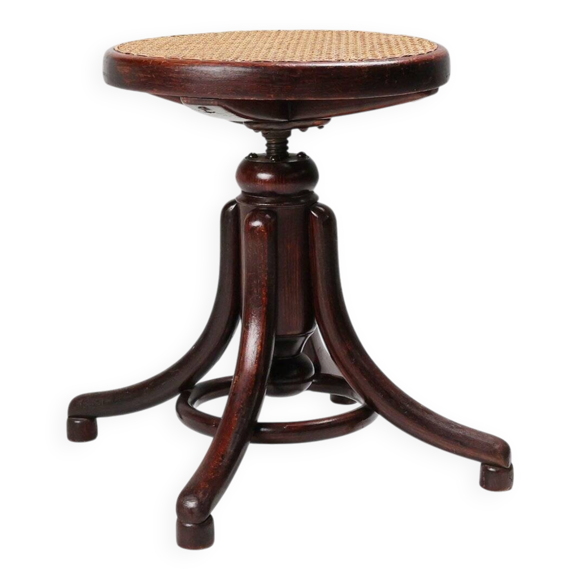 Austrian Piano Stool in Beech and Bentwood by Michael Thonet for Thonet, 18