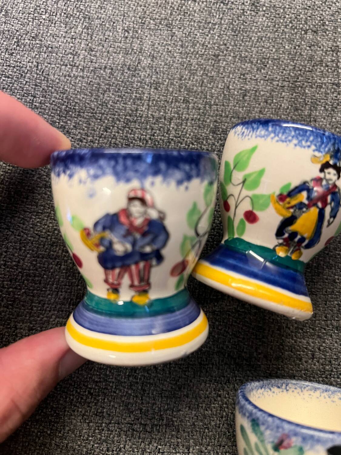 Set of 4 Henriot egg cups