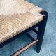 Rustic Ladder Back Oak and Rush Dining Chairs, 1960s, Set of 4