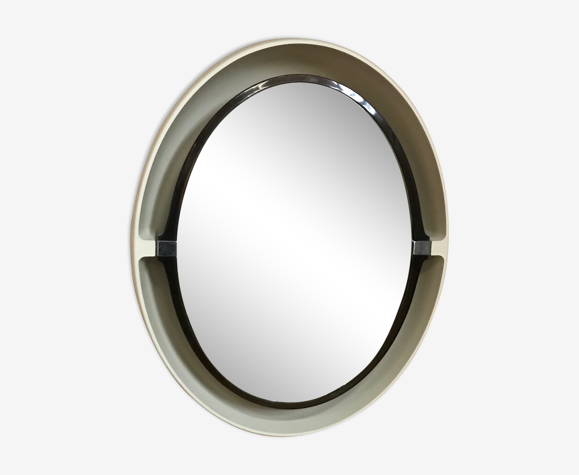 Miroir ovale design allibert année 70