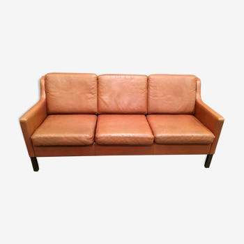 Sofa 3 places all Scandinavian design cognac leather