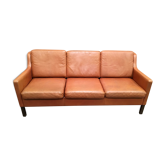 Sofa 3 places all Scandinavian design cognac leather