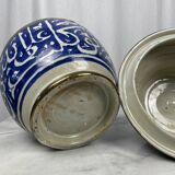 Ensemble 4 jarres marocaines Jobbanas - Céramique bleue de Fès