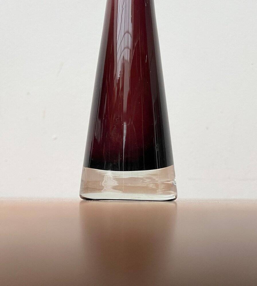German mid-century diabolo glass vase from the 1960s.