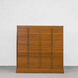 Vintage Large Industrial Oak File Cabinet with Multiple Drawers, 1930s