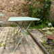 Almond green metal garden furniture