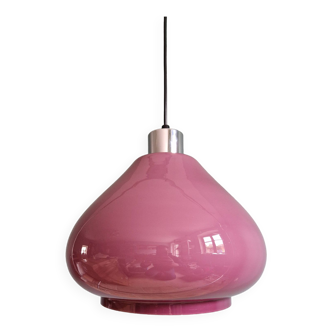 Vintage pendant light in mauve/pink opaline, 1970s