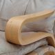 1970s, Norwegian armchair, model "Kengu", beige furniture leather.