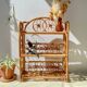 Vintage 1950s rattan folding shelf
