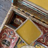 Jewellery box, secrets, straw marquetry and oriental patterns.